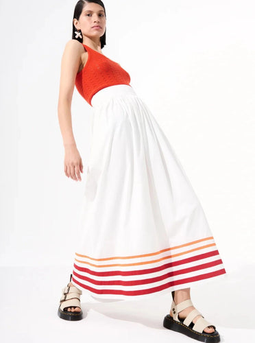 De Loreta Skirt Encantada Skirt in White & Tangerine