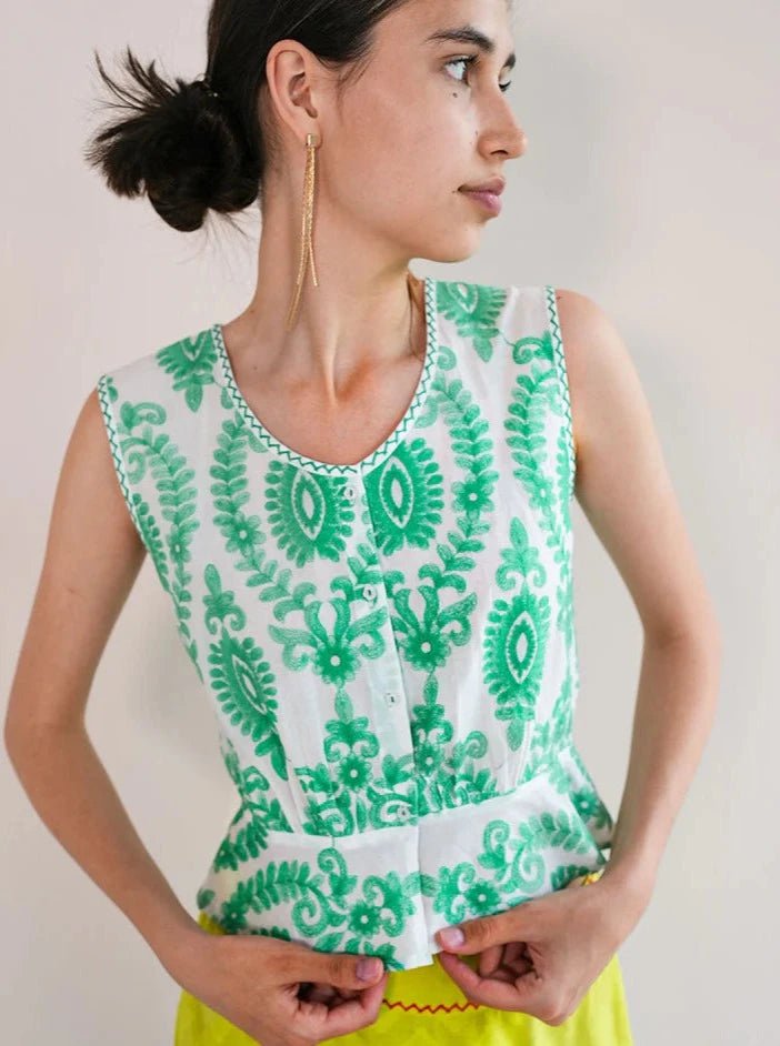 Tessie Silk Tunic in Emerald Green – Beau & Ro