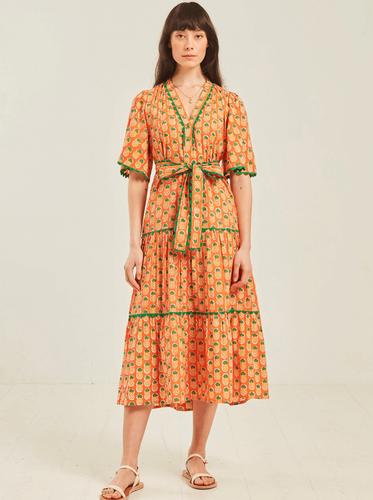 Pink City Prints Dress Marina Dress in Pineapple