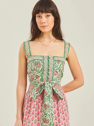 Pink City Prints Top Lucia Top in Rose Border