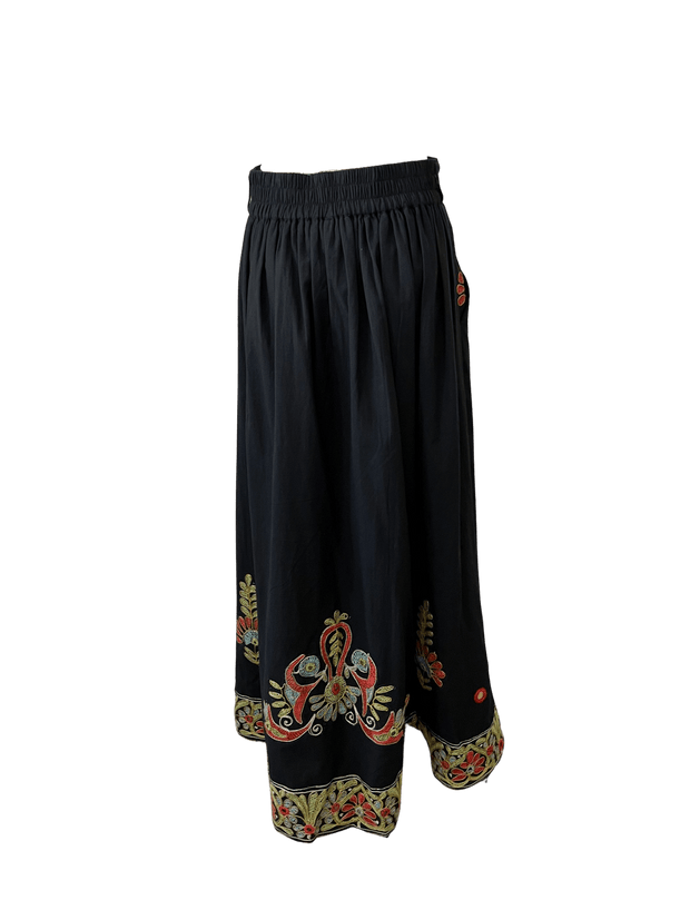 Beau & Ro Apparel Banjara Skirt Capsule | Black w/ Red - Size X-Small