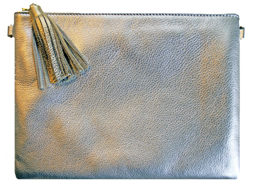 Beau & Ro Clutch + Crossbody Champagne The Sconset Clutch + Crossbody Bag | Champagne Metallic