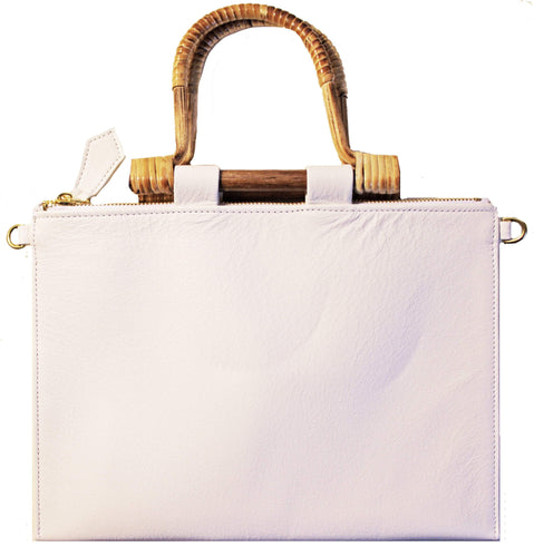 Beau & Ro Clutch + Crossbody White The Bamboo Clutch + Crossbody | White