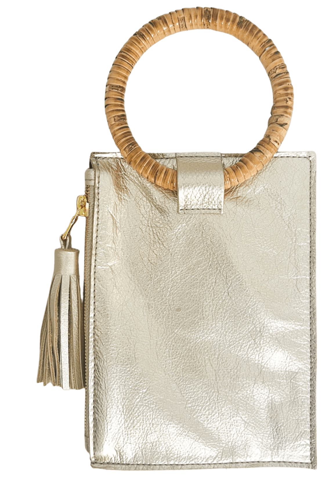 Bamboo Handle Clear Purse Handbags