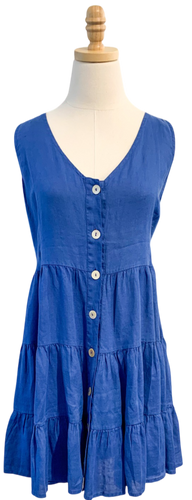 Vintage Ibiza Apparel Vintage Ibiza | Blue Short Linen Dress