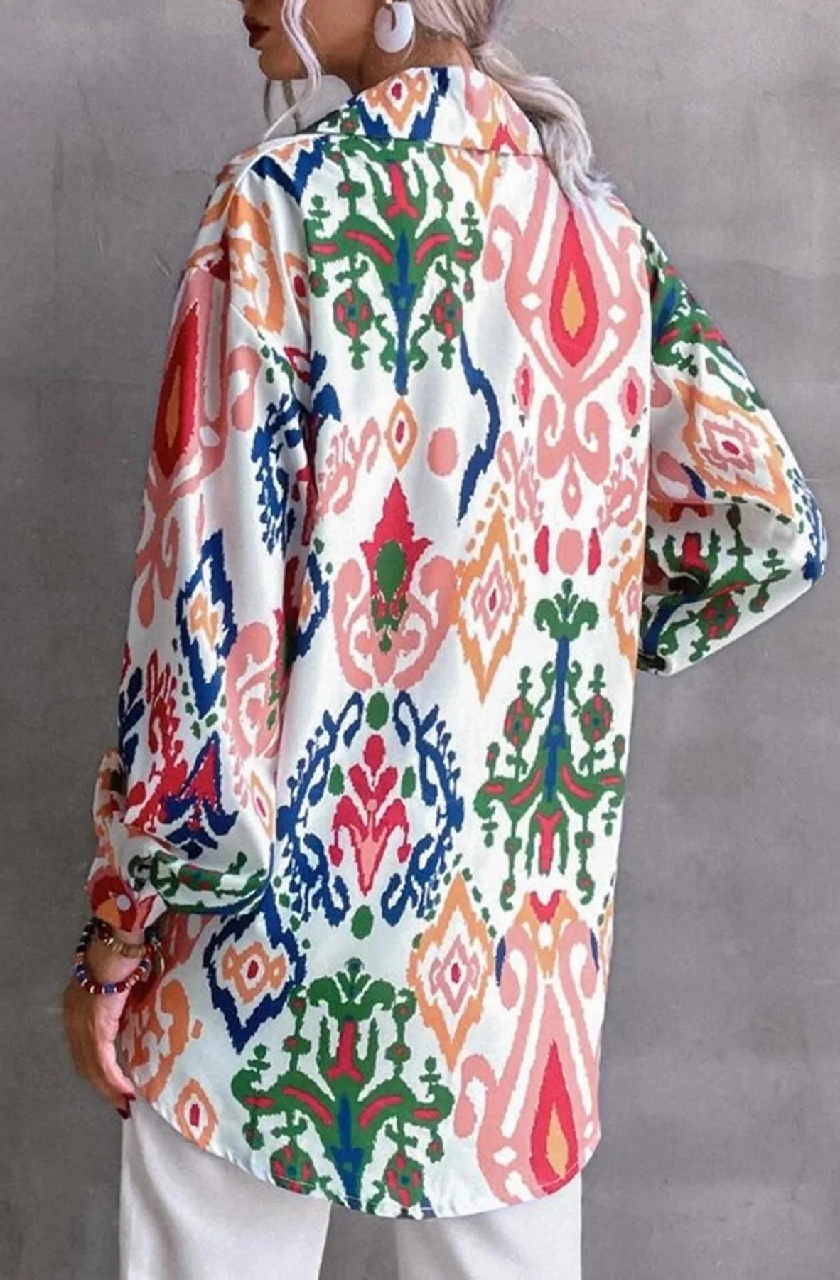 Connie Abstract Multi Print Button Shirt Top