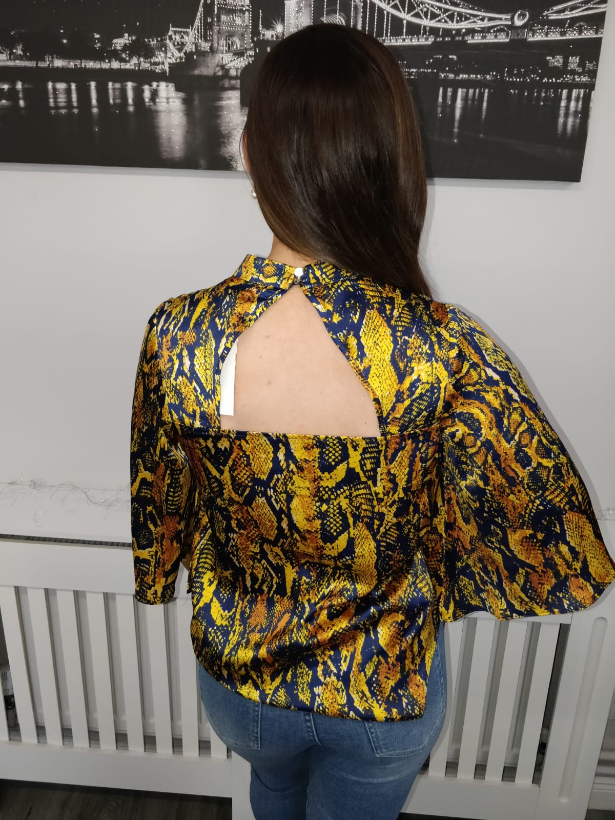 Savannah Mustard Snake Print Blouse