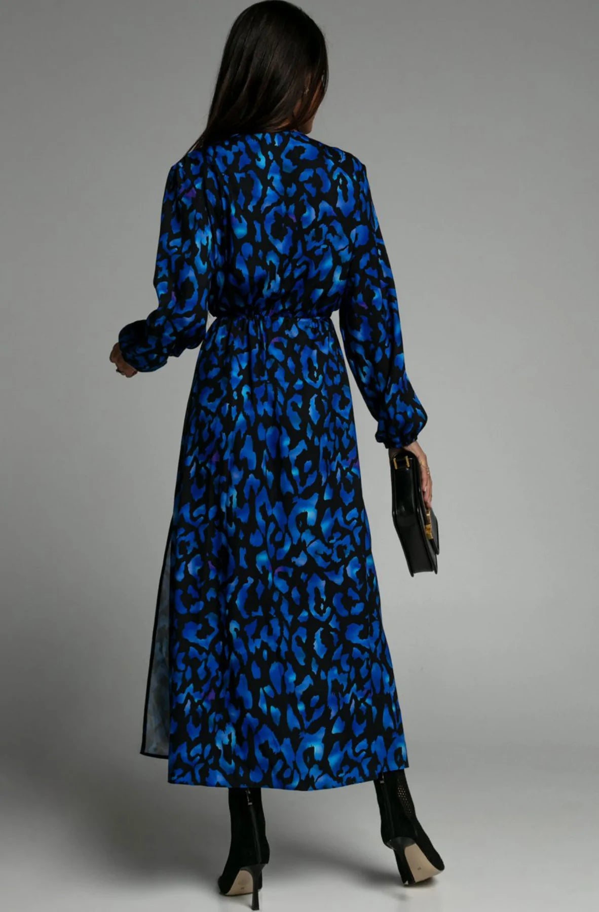 Zola Royal Blue Leopard Print Midaxi Dress