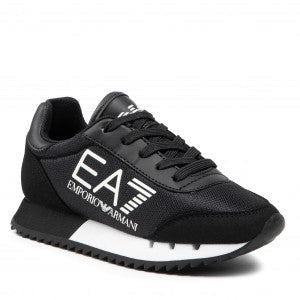 EA7 Boy's Black & White Laces Trainers Black/White