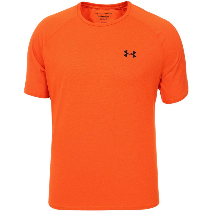 black and orange under armour shirt