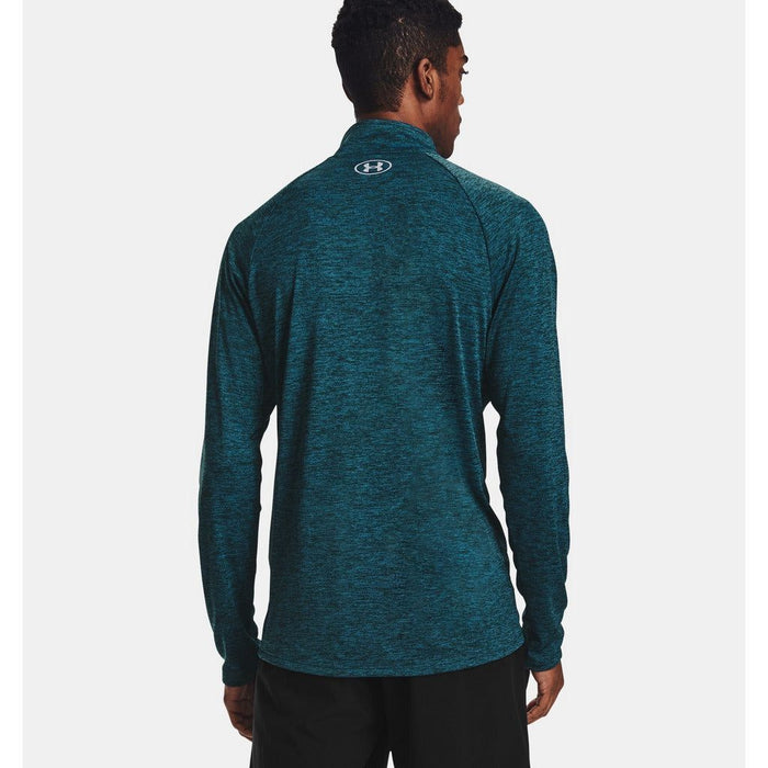 Under Armour Men S Tech Half Zip Long Sleeve T Shirt Turquoise Alive Dirty