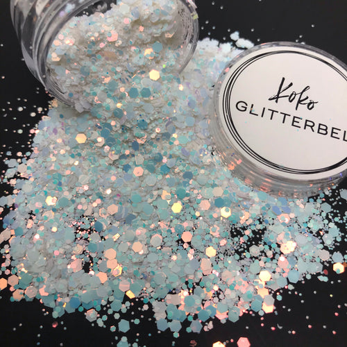 Iridescent Glitter Hex- Iced