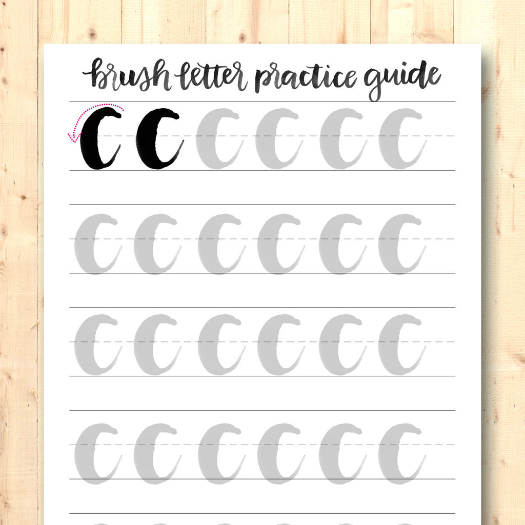 brush letter practice guide free