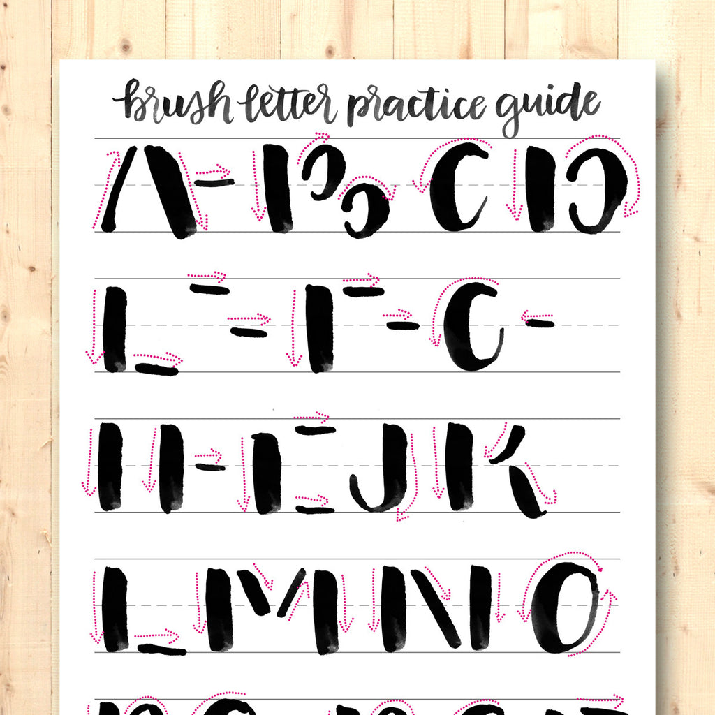 Brush Letter Practice Guide: Block Caps Edition