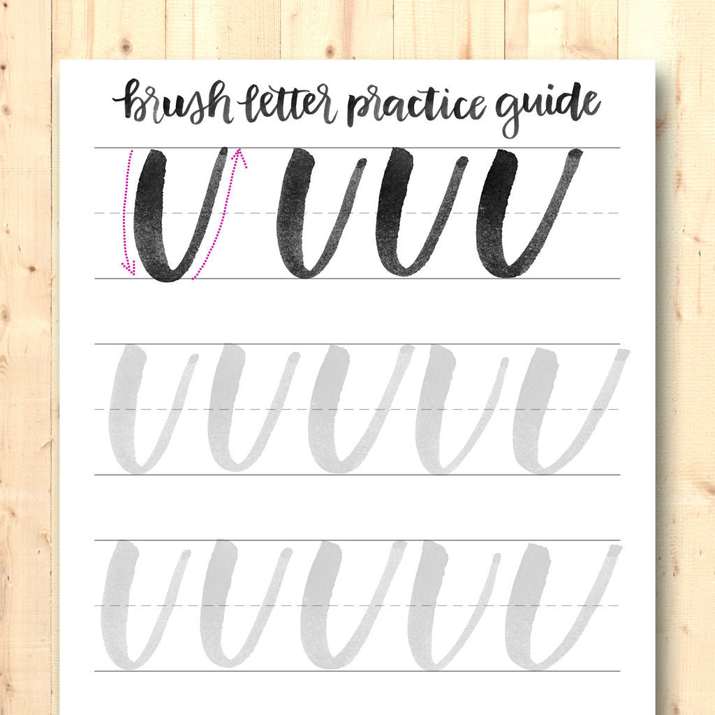 brush letter practice guide free