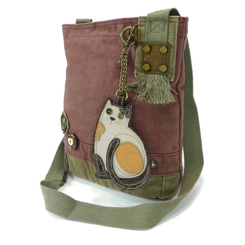 Chala Patch Crossbody Bag+Coin Purse (LaZzy Cat)