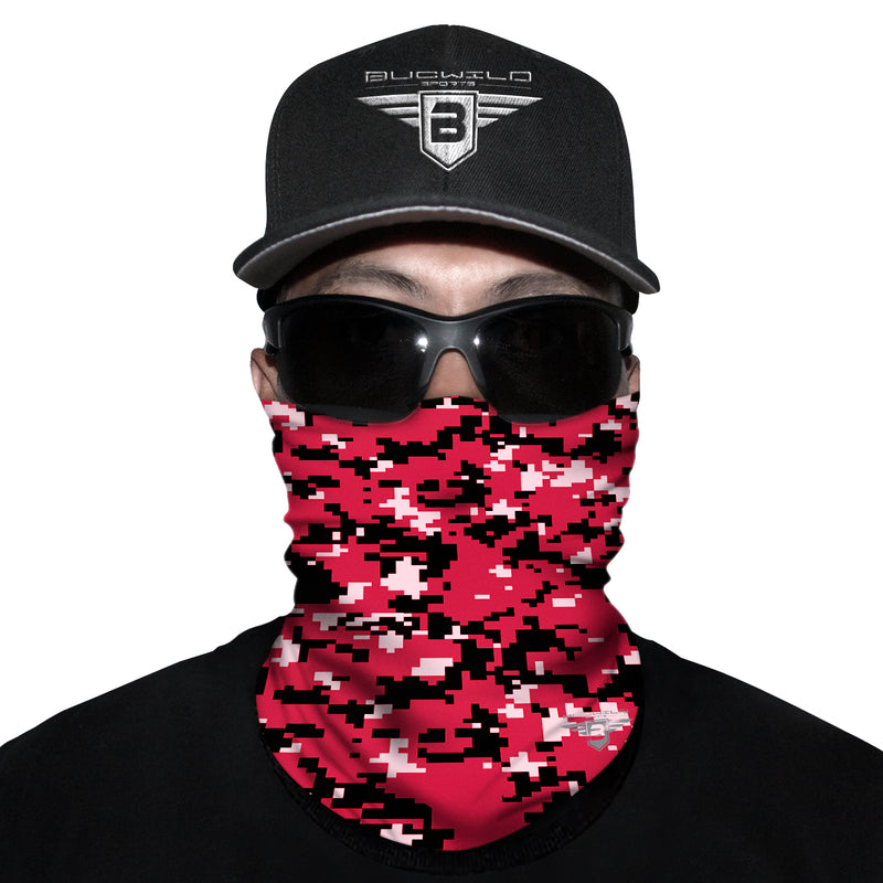 Red Camo Neck Gaiter Face Mask Youth & Adults Baseball Football ...