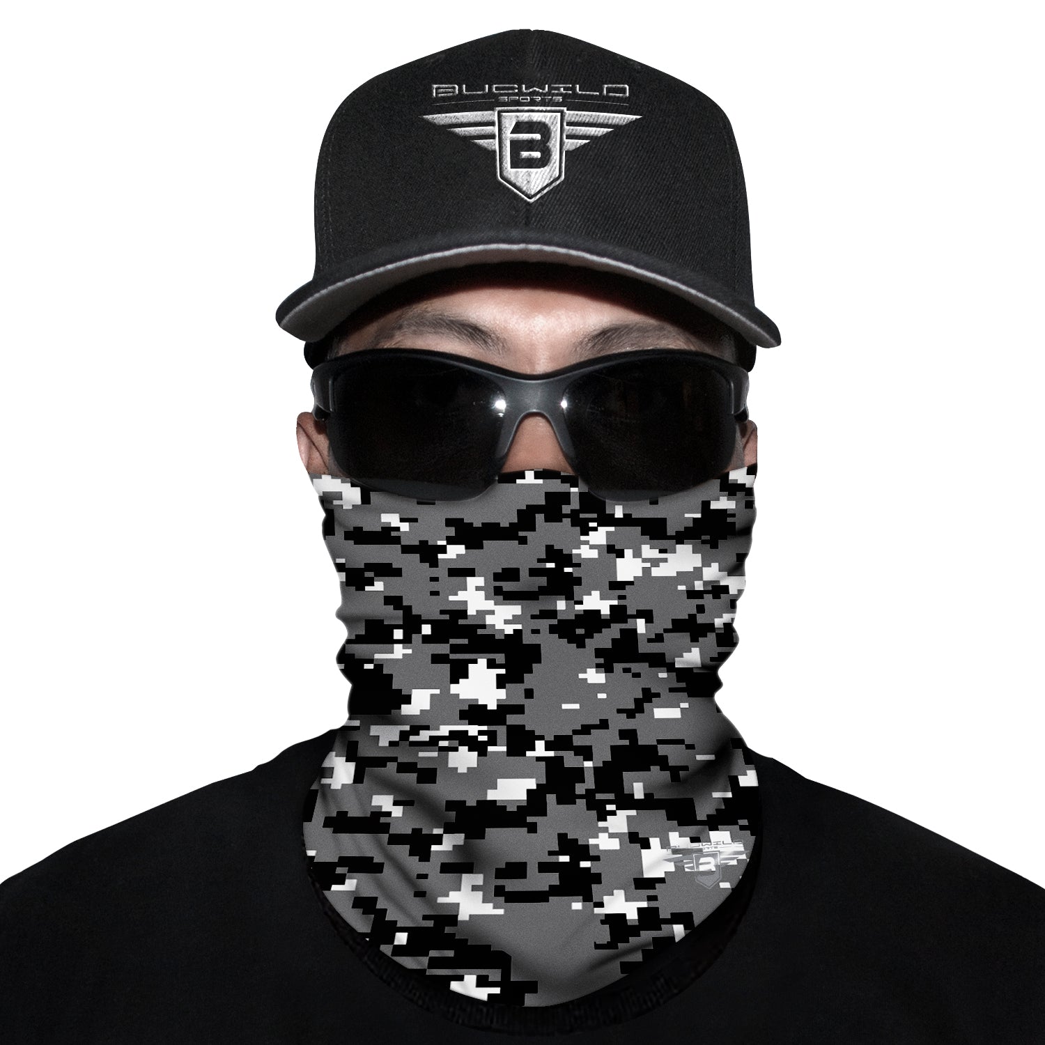 Black Camo Neck Gaiter Face Mask Youth & Adults Baseball Football ...