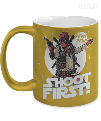 Shoot First Metallic Mug
