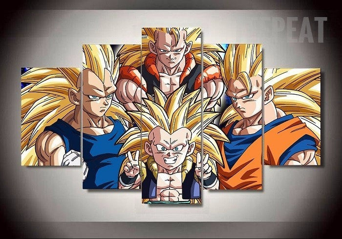 Gotinks Goku Vegeta And Gogeta Of Dragon Ball Z 5 Piece Canvas Empire Prints