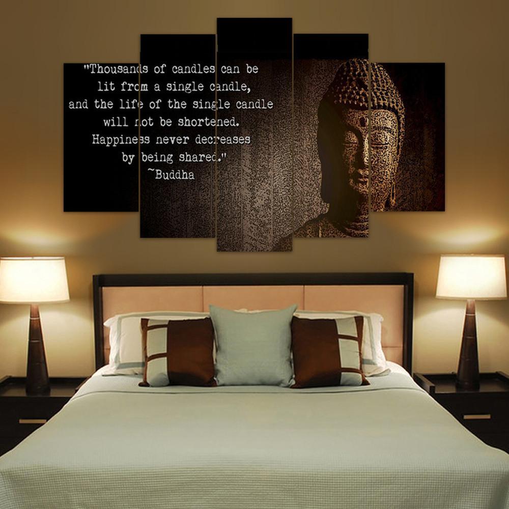 Buddha Spread Happiness 5 Piece Canvas Painting Empire Prints