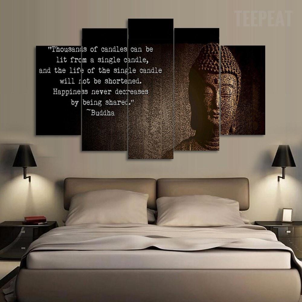 Buddha Spread Happiness 5 Piece Canvas Painting Empire Prints