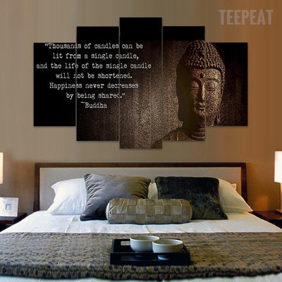 Buddha Spread Happiness 5 Piece Canvas Painting Empire Prints