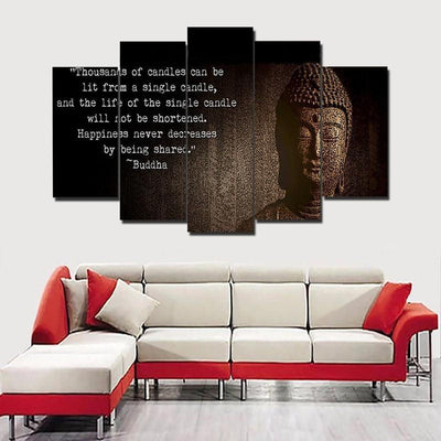 Buddha Spread Happiness 5 Piece Canvas Painting Empire Prints