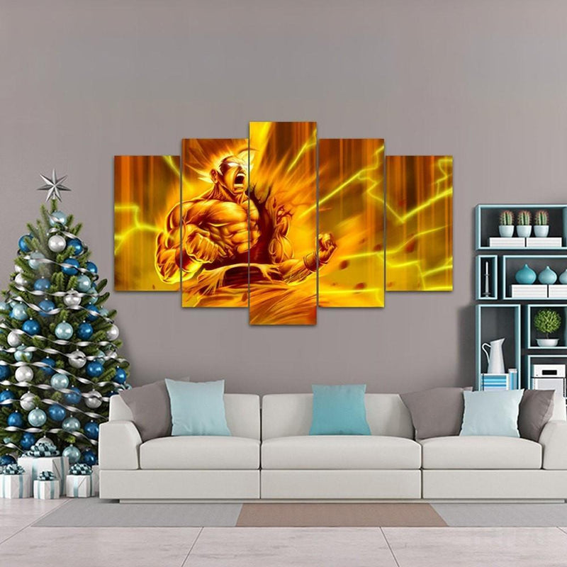 DBZ "Goku Super Saiyan" - 5 Piece Canvas Painting - Empire Prints