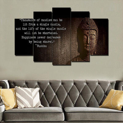 Buddha Spread Happiness 5 Piece Canvas Painting Empire Prints