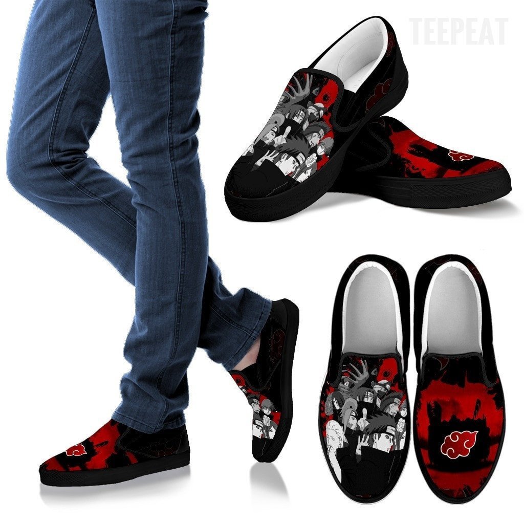 mens black slip on canvas shoes