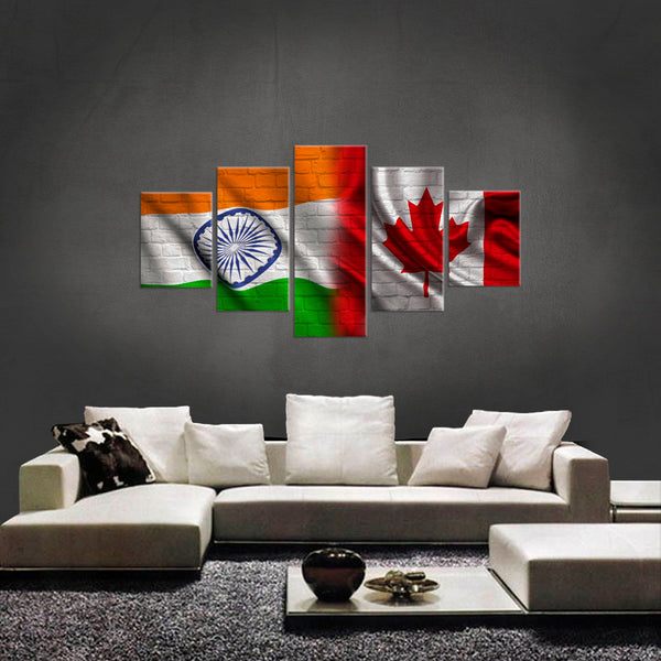 Hd Printed Limited Edition 5 Piece Indian Canadian Canvas