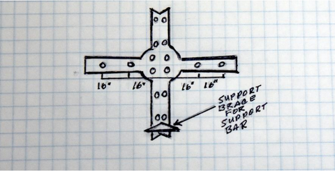 View of design of corner wall brace