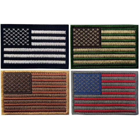 4 USA Multi-colored Tactical Gear American Flag Velcro Patches Badges ...