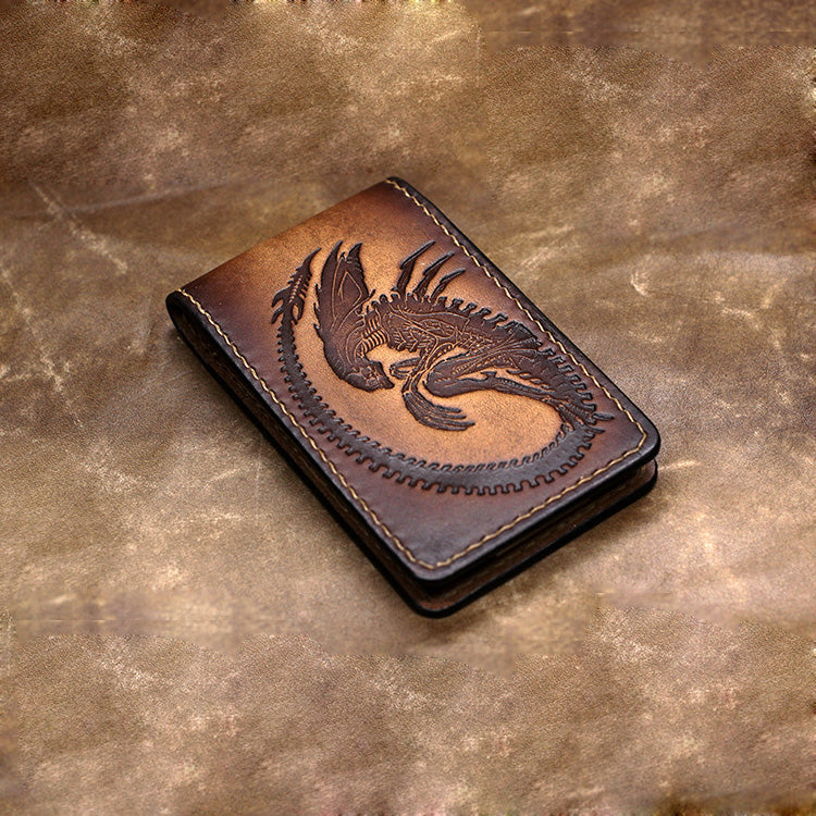 Handmade Leather Short Tooled Alien Front Pocket Wallet Money Clip Per – Evergiftz