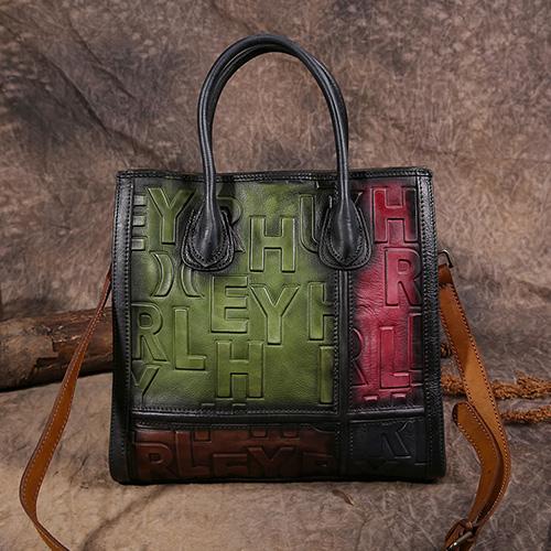 vintage leather tote bag women's