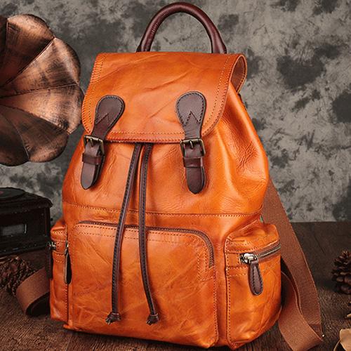 real leather backpack womens
