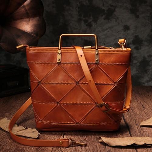 small leather tote handbag