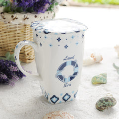 Handmade cute cool Bone china oversized tea cup tall pottery funny coffee milk mug painted big large coffee cup ceramic vintage