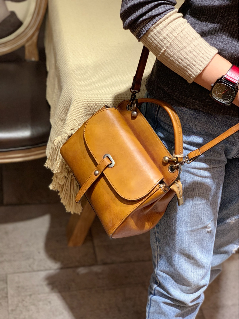 Small Leather Satchel Vintage Style Women&#39;s Satchel Handbags – Evergiftz