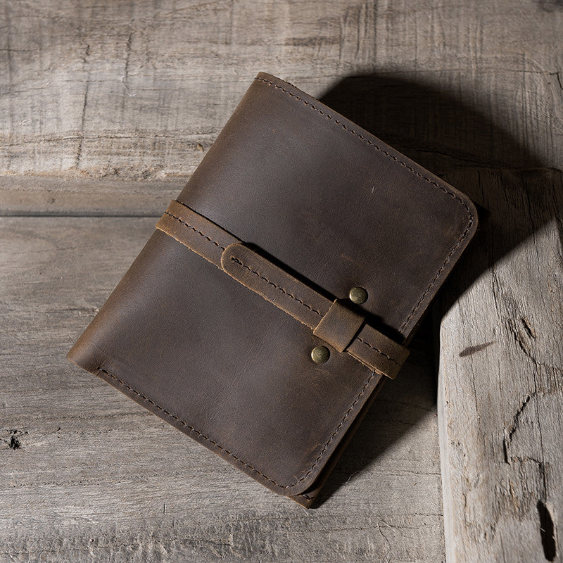 Handmade leather vintage women short wallet PERSONALIZED MONOGRAMMED G – Evergiftz