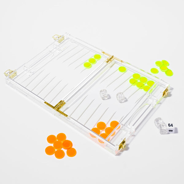 reservoir huwelijk Begeleiden Sunnylife | Mini Lucite Backgammon | Limited Edition Neon – SUNNYLiFE US