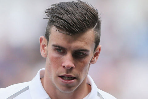 Young Gareth Bale haircut and style - short back and sides, hard part with gelled combover