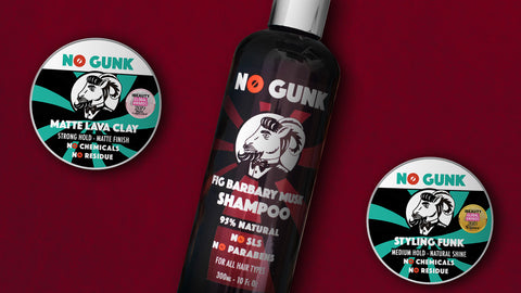 NO GUNK NATURAL SHAMPOO ORGANIC HAIR CLAY HAIRCARE STYLING PRODUCTS FOR MENS HAIR FOR MEN