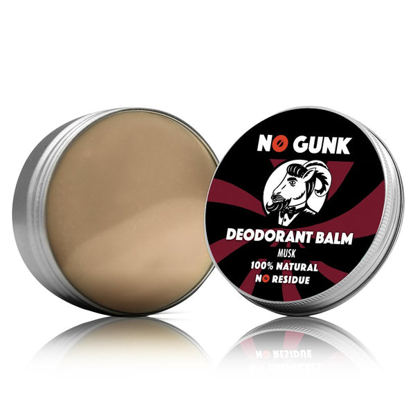 UK brand NO GUNK organic natural deodorant balm in the scent Musk