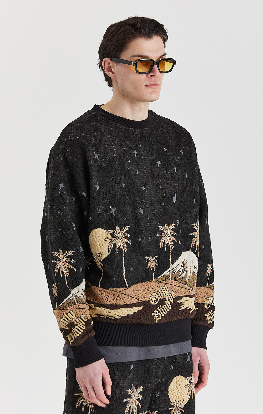 Sepia Mountain Jacquard Sweatshirt