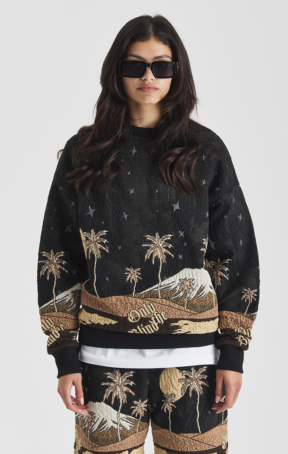 Sepia Mountain Jacquard Sweatshirt