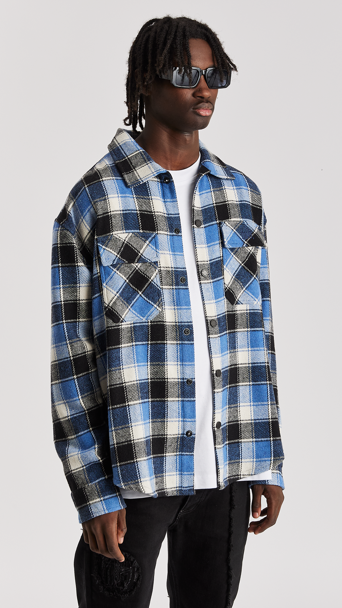 Navy Check Flannel Shirt