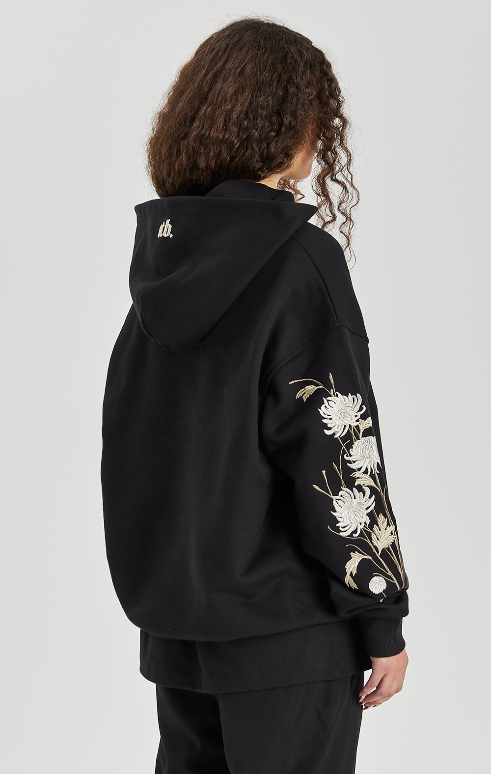 Colt Black Embroidered Floral Hoodie