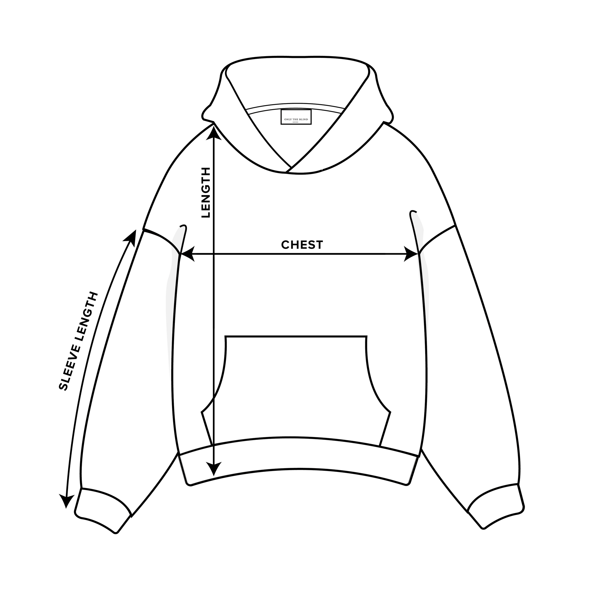 SIZE GUIDE - OVERSIZED HOODIE